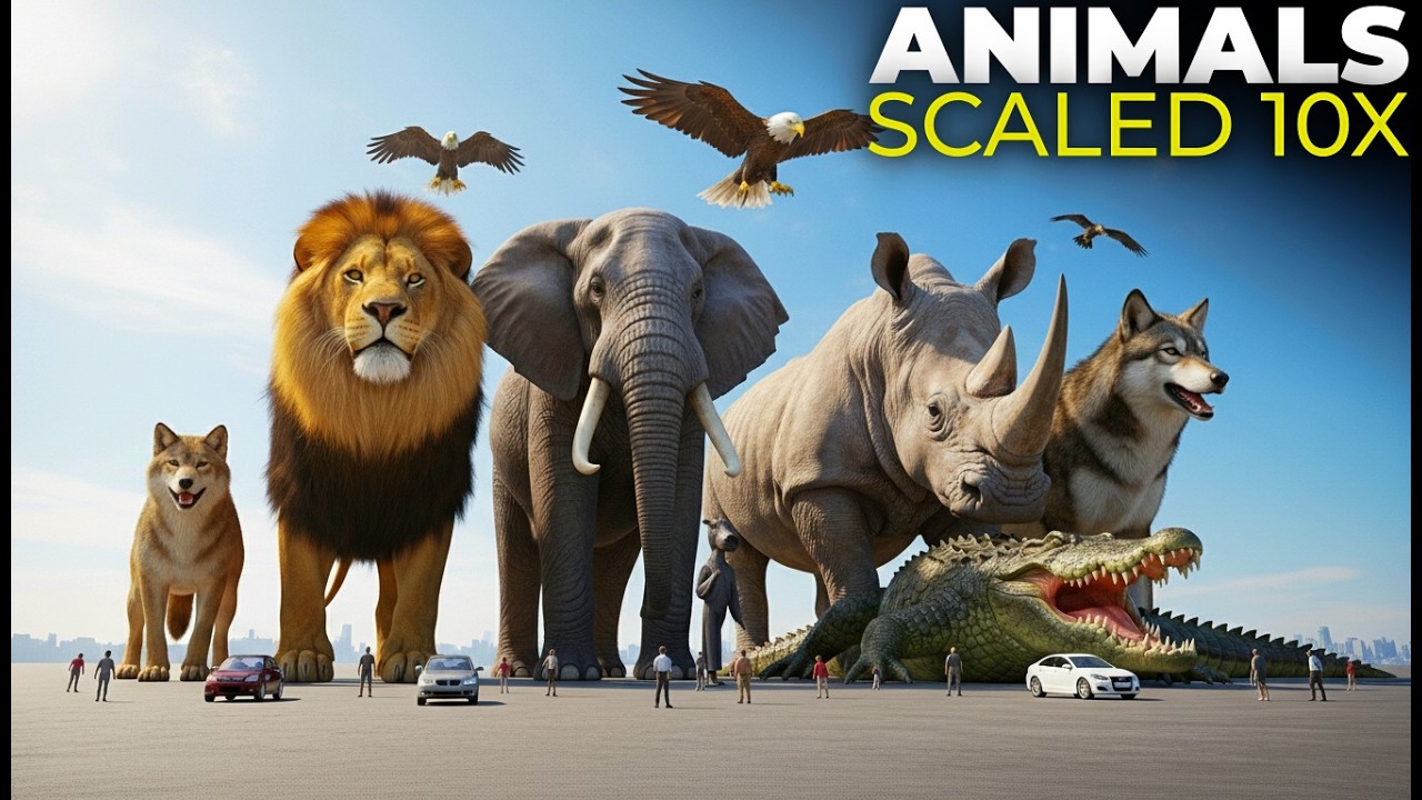 Animals Scaled 10X | Imaginary Animal Size Comparison 3D | Giant Animals Comparison