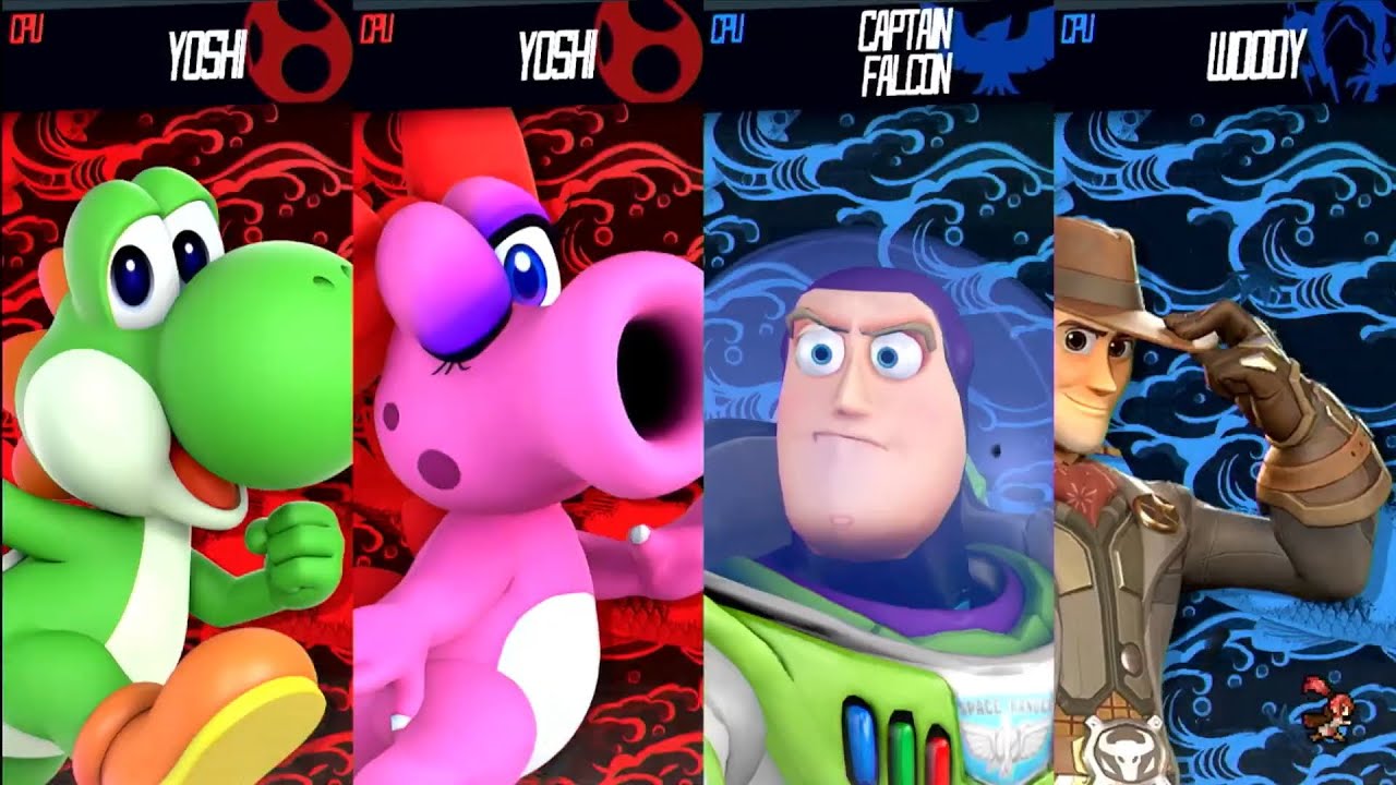 Yoshi & Birdo vs Woody & Buzz Lightyear - Requested Smash Battle