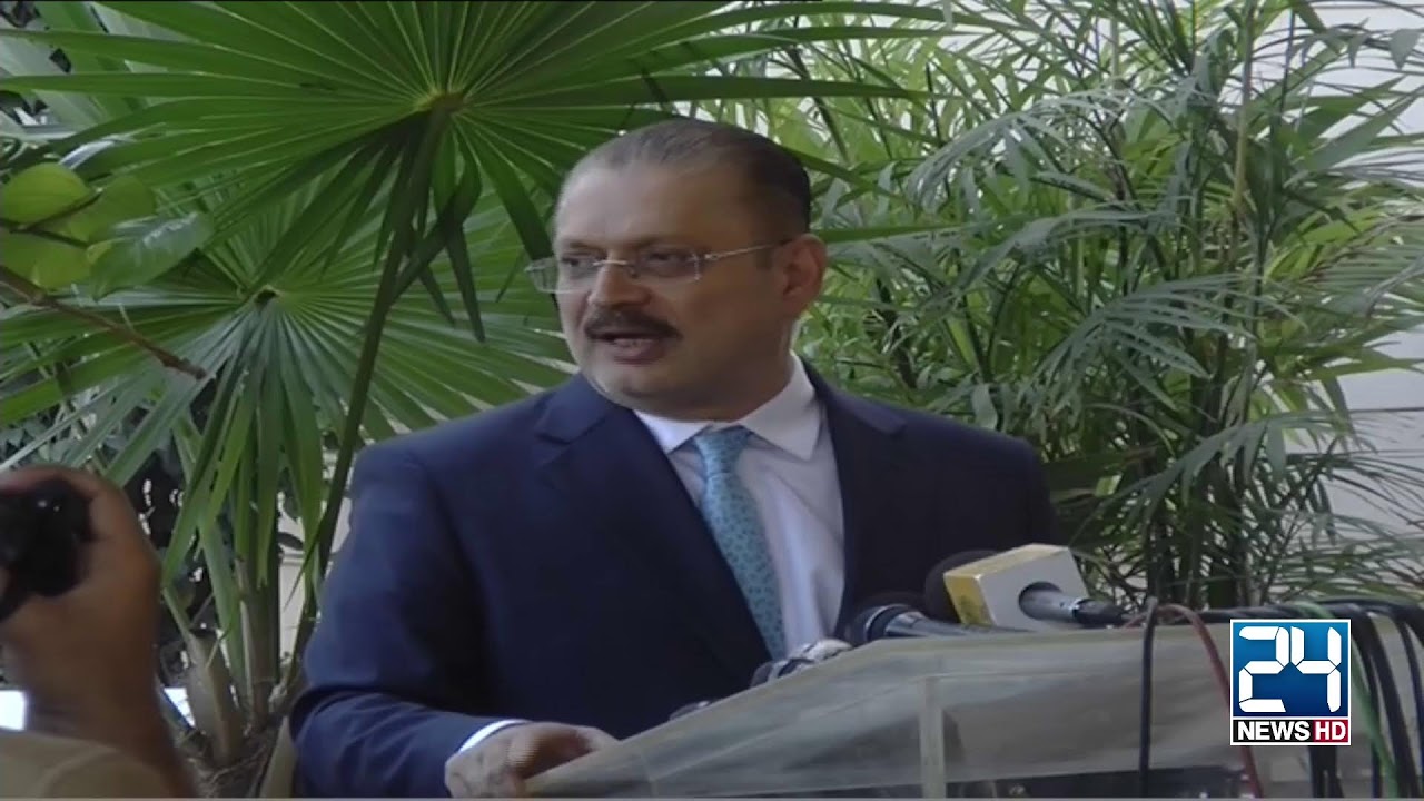 Provincial Minister Sindh Sharjeel Inam Memon Media Talk - 24 News HD