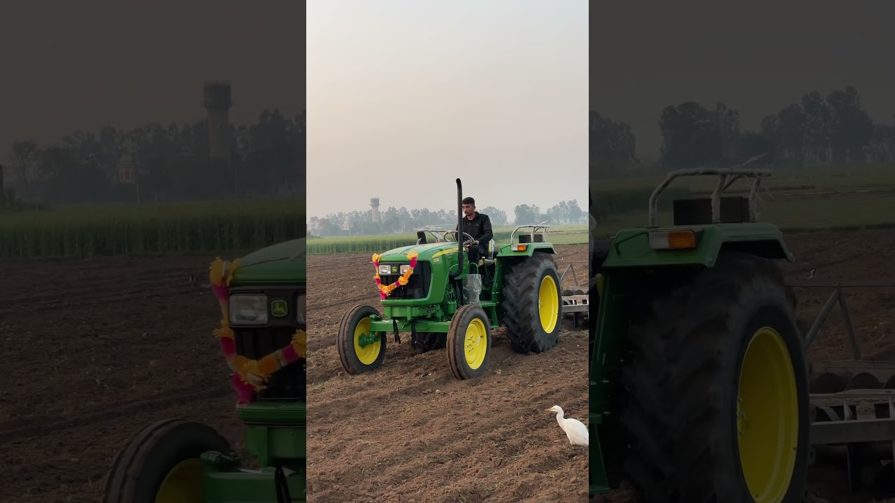 John deere 5210 gear pro v 1 on harrow #adityaganouli #shorts #johndeere #tractor