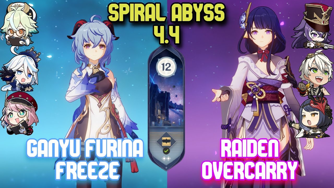 Ganyu Furina Freeze & Raiden Overcarry | F2p Spiral Abyss 4.4 Floor 12 9 Stars | Genshin Impact