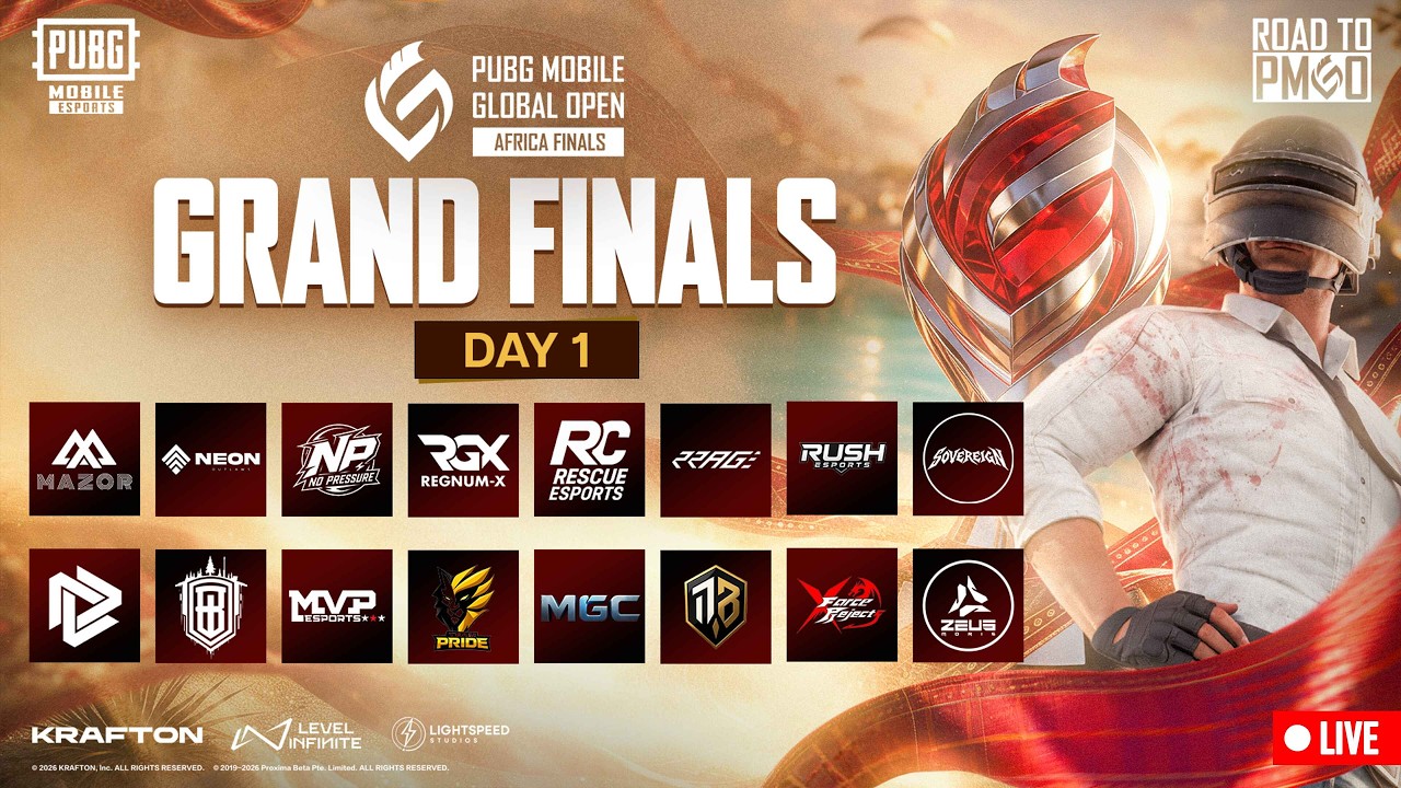 👑 2026 PUBG MOBILE GLOBAL OPEN SEASON 2 - AFRICA | GRAND FINALS DAY 1 🌍🔥
