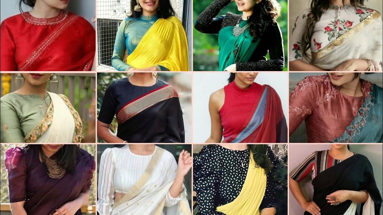 Latest high neck blouse designs | Trendy collar neck blouse designs | Boat neck blouse designs