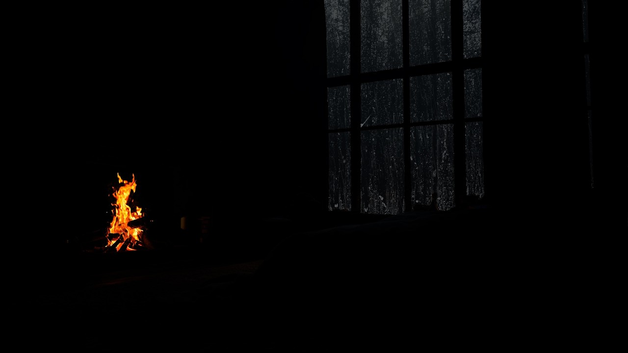 Rain and Crackling Fireplace in a Cozy Cabin | Warm Fireside Ambience for Deep Sleep