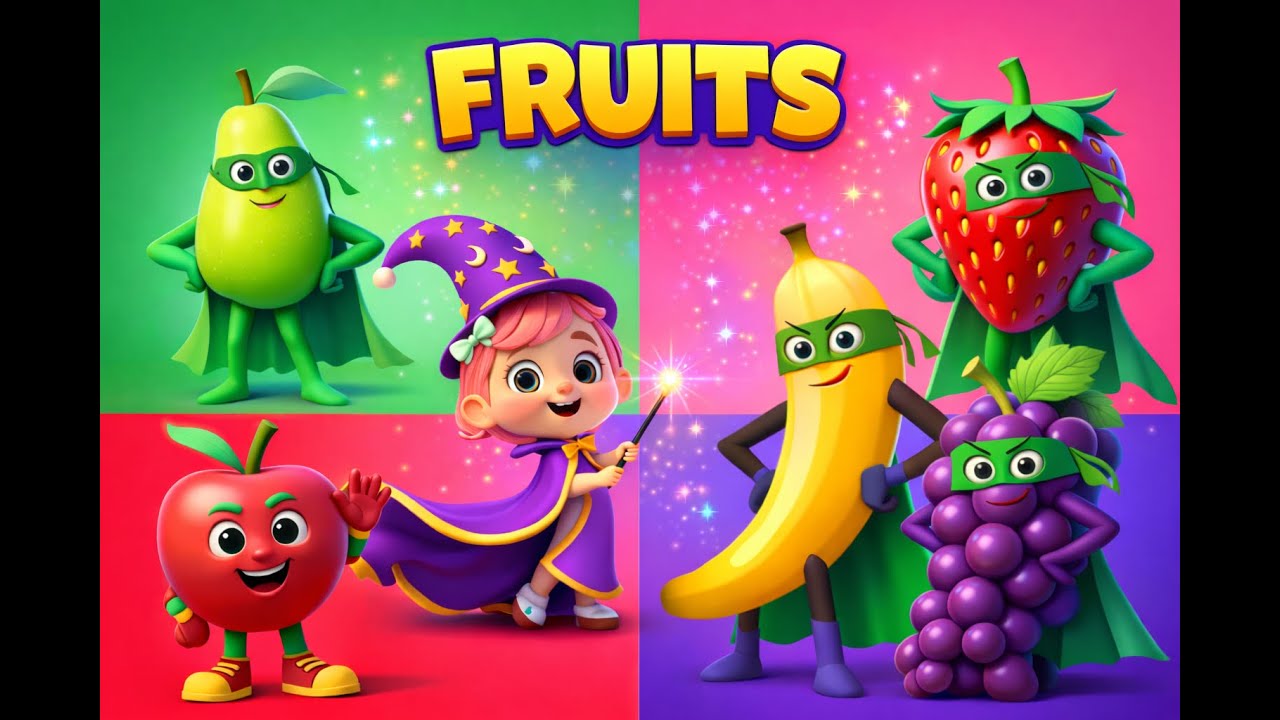 aprende colores y frutas con Bibi canción infantil en español y ingles