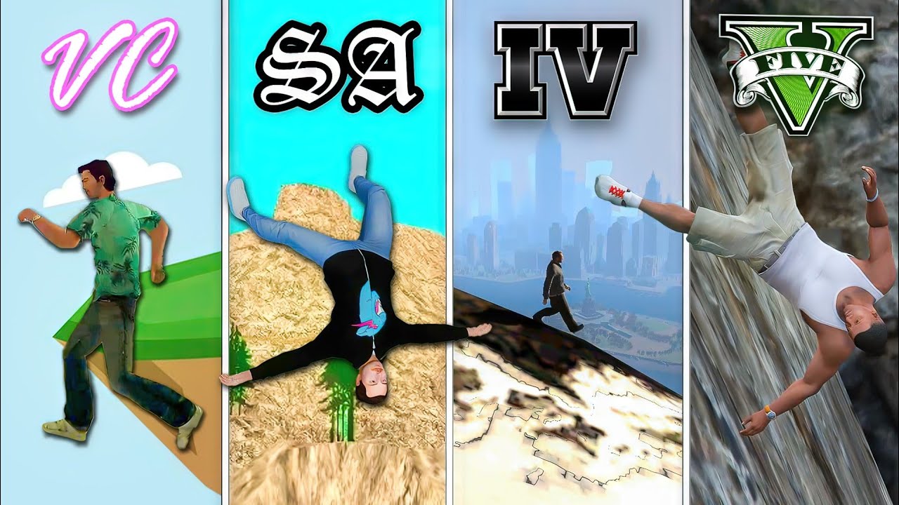 JUMPING From a MOUNTAIN⛰️ in GTA Games
