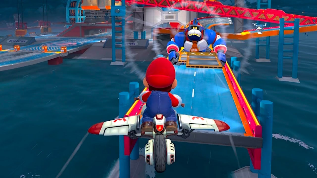 Mario on R.O.B. H.O.G. Motorbike - Mario Kart World