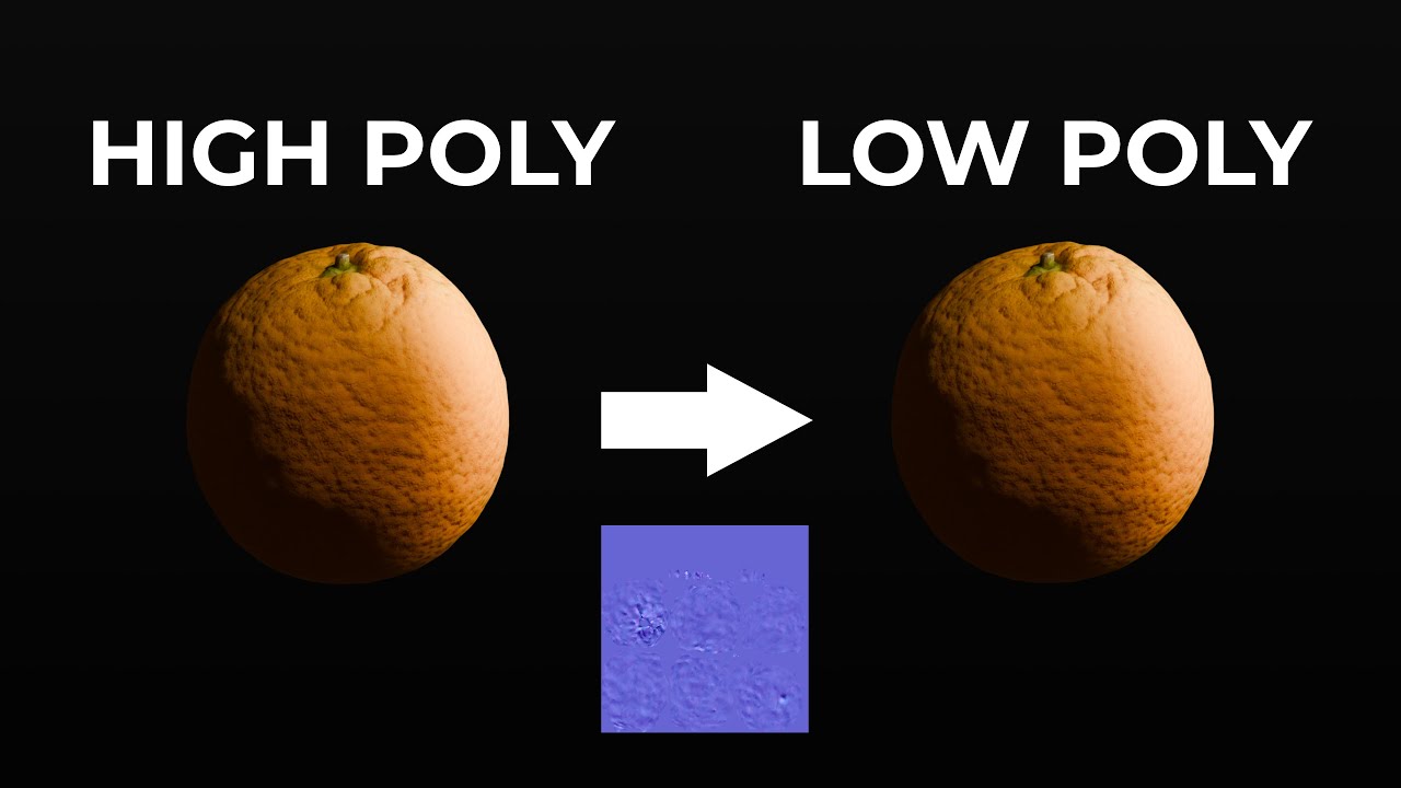 Как запечь модель из High Poly в Low Poly в Blender!
