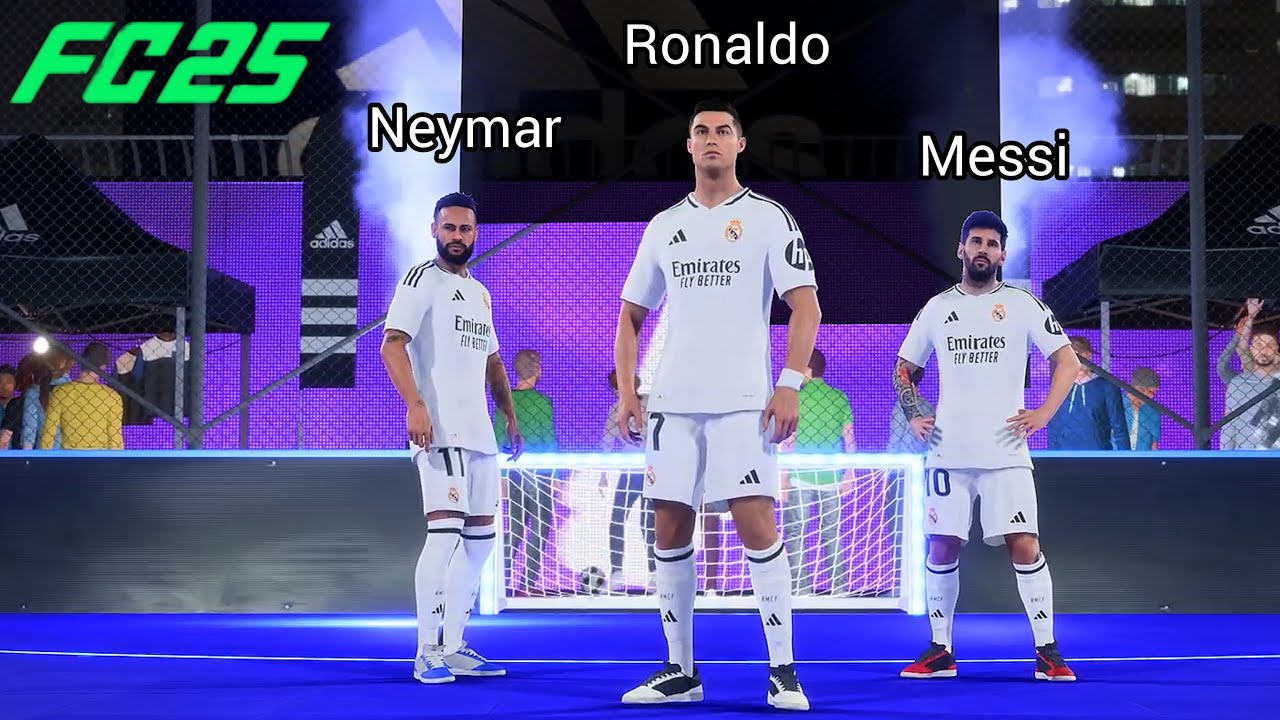 FC 25 VOLTA - Messi Ronaldo Neymar vs Pele Ronaldinho Carlos - VOLTA 3v3