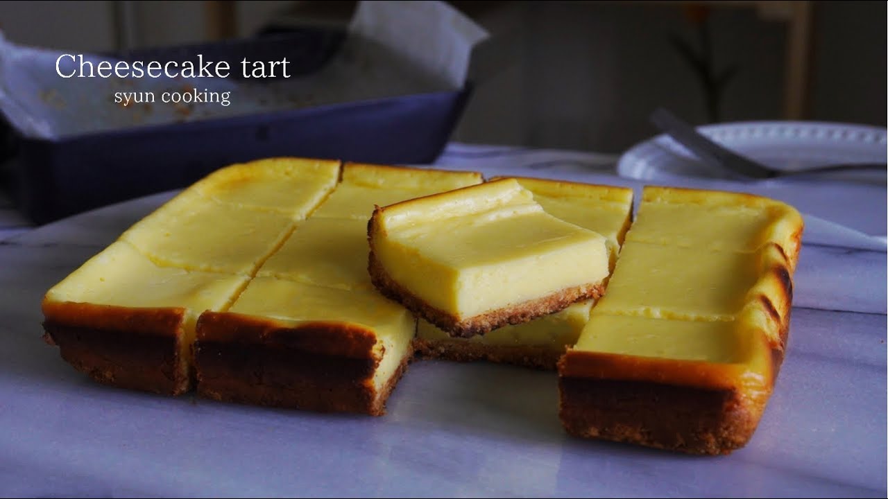 チーズケーキタルト作り方！簡単ただ待つだけ！[材料4つ・オーブン不要] Cheesecake tart