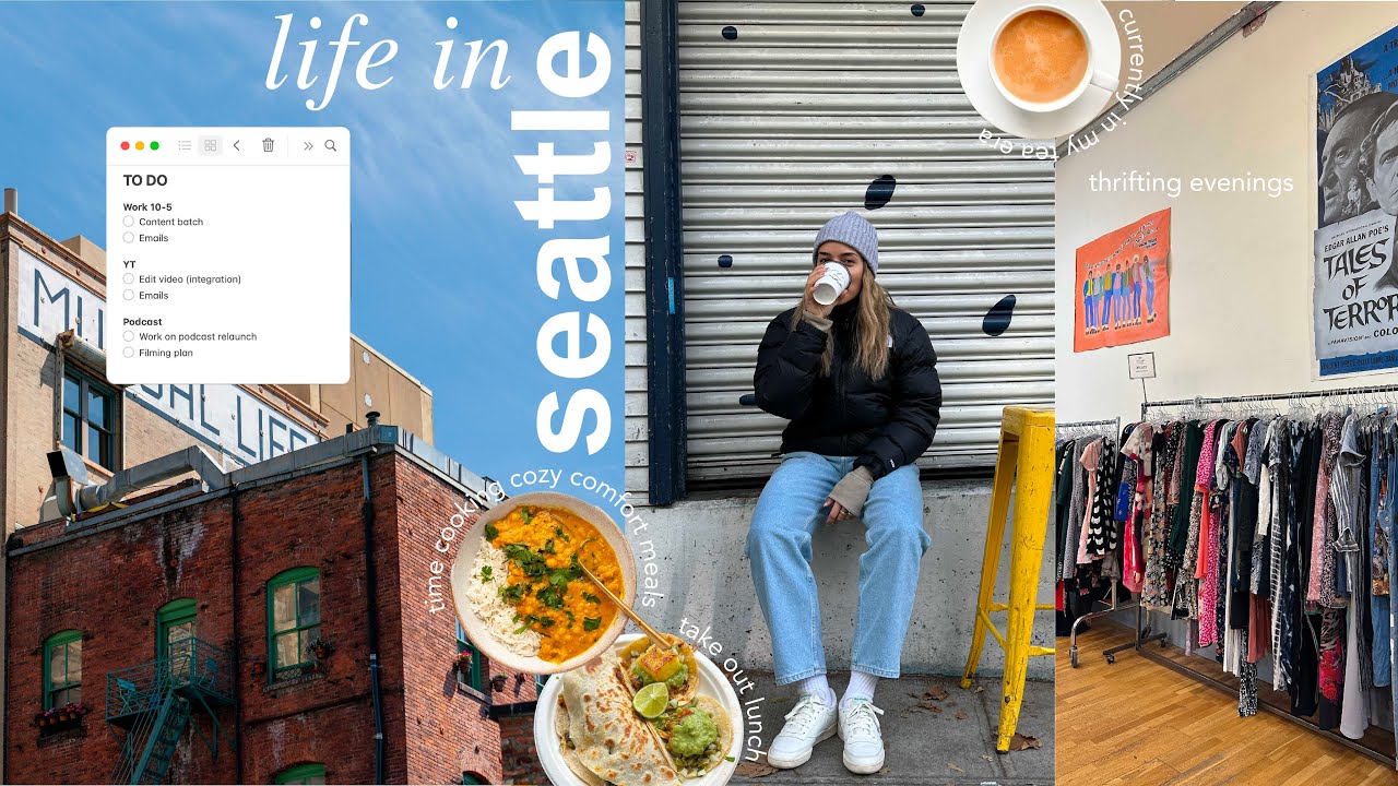 seattle diaries | cozy winter days, working, thrifting, and home cooking