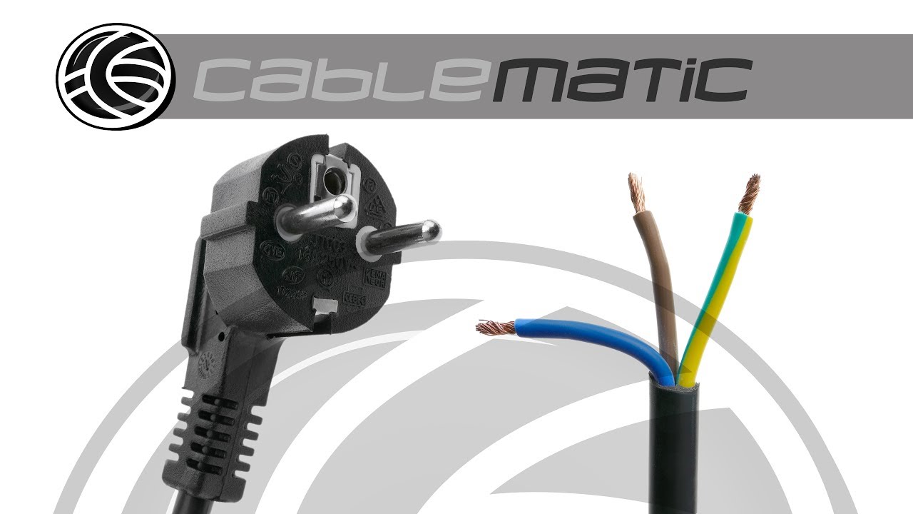Cable alimentación H05VV- (SCHUKO-M a Bornes)-distribuido por CABLEMATIC ®