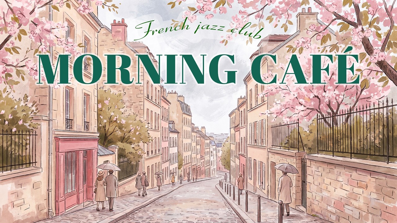 Spring Morning Movie Jazz in France 🌸 Romantic Coffee Ambience for Focus & Love (NO MID-ROLL ADS)
