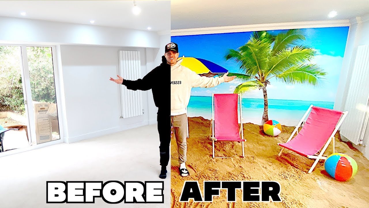 DAD TURNED OUR HOUSE INTO A BEACH!! 🏝