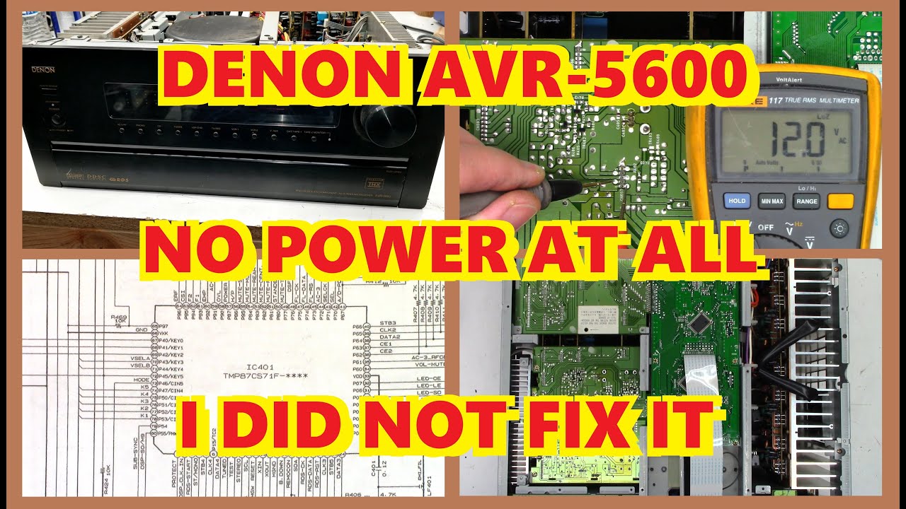 AV-ресивер DENON AVR-5600. НЕТ ПИТАНИЯ ВООБЩЕ, НЕУДАЧНЫЙ РЕМОНТ. ОЧЕНЬ ПЛОХО.