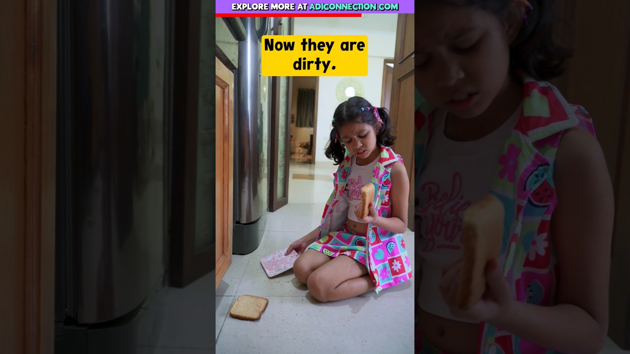 Adi drops her food! 😱 Kids English Learning, Keshari Adi Connection #shorts