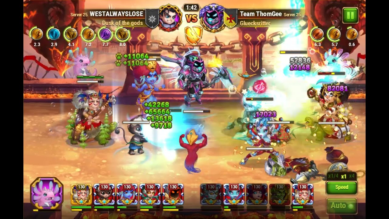 Counter Dante Critical Hit Combo of Iris, Nebula, Jet, Martha #HeroWars