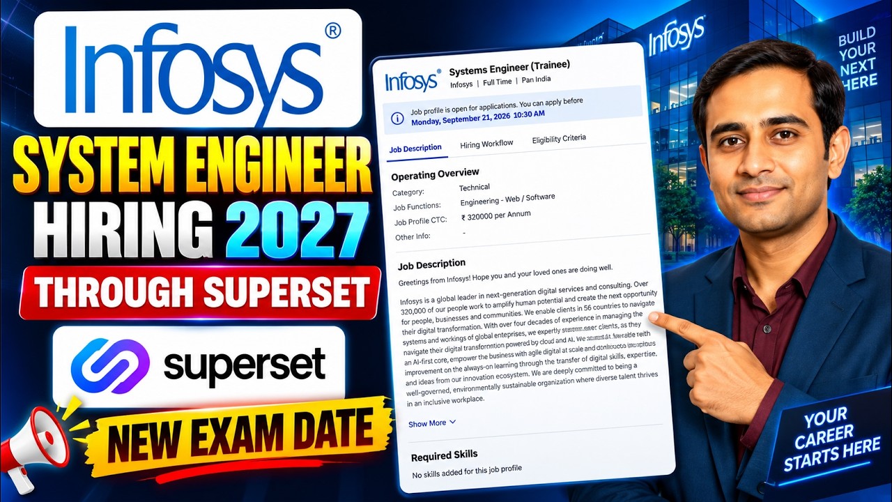 Найм системных инженеров в Infosys через Superset 2027 | Новая дата экзамена | Новый формат экзамена