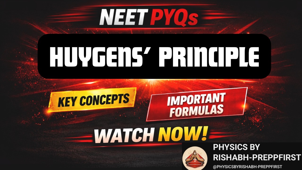 Huygens’ Principle Explained | Wave Optics | NEET 2026- Physics PYQs