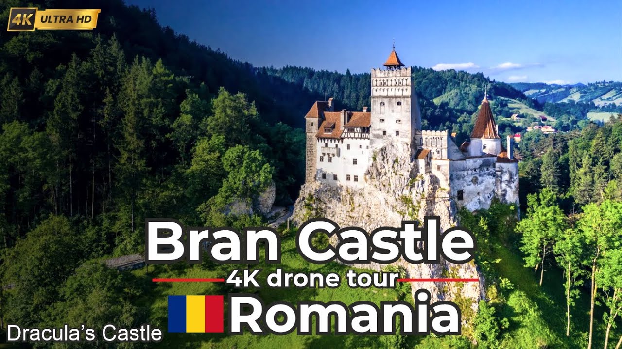 🇷🇴 Легендарный замок Бран, РумынияПолет дрона в формате 4K над культовой крепостью Дракулы