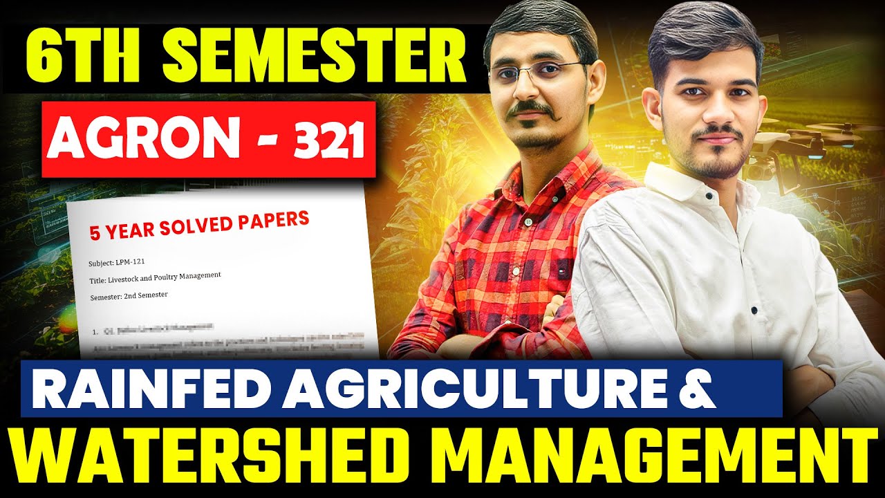Rainfed Agriculture & Watershed Management old paper solution | AGRON-321 old paper solution 6th sem