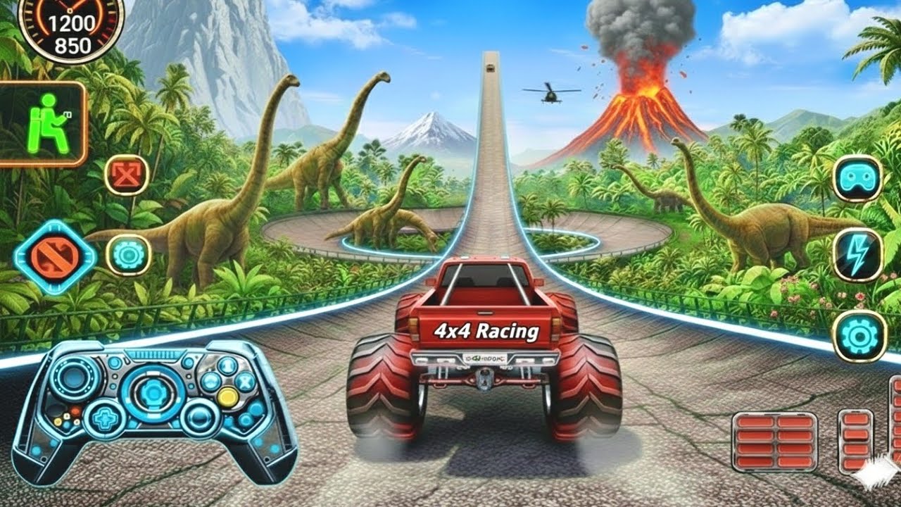 Monster Truck Mega Ramp 4x4 Challenge 🔥 | Extreme Stunts, Speed & Crashes | Android Gameplay
