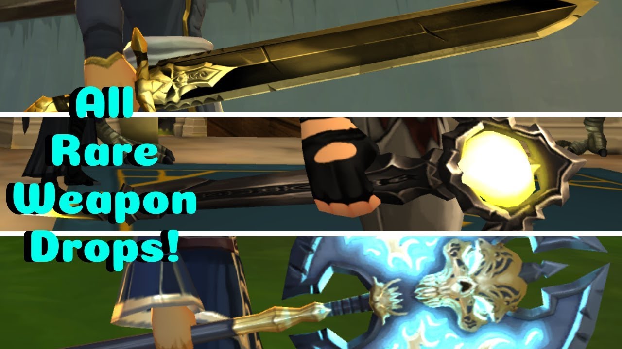 AQ3D Every RARE Weapon Drop! AdventureQuest 3D