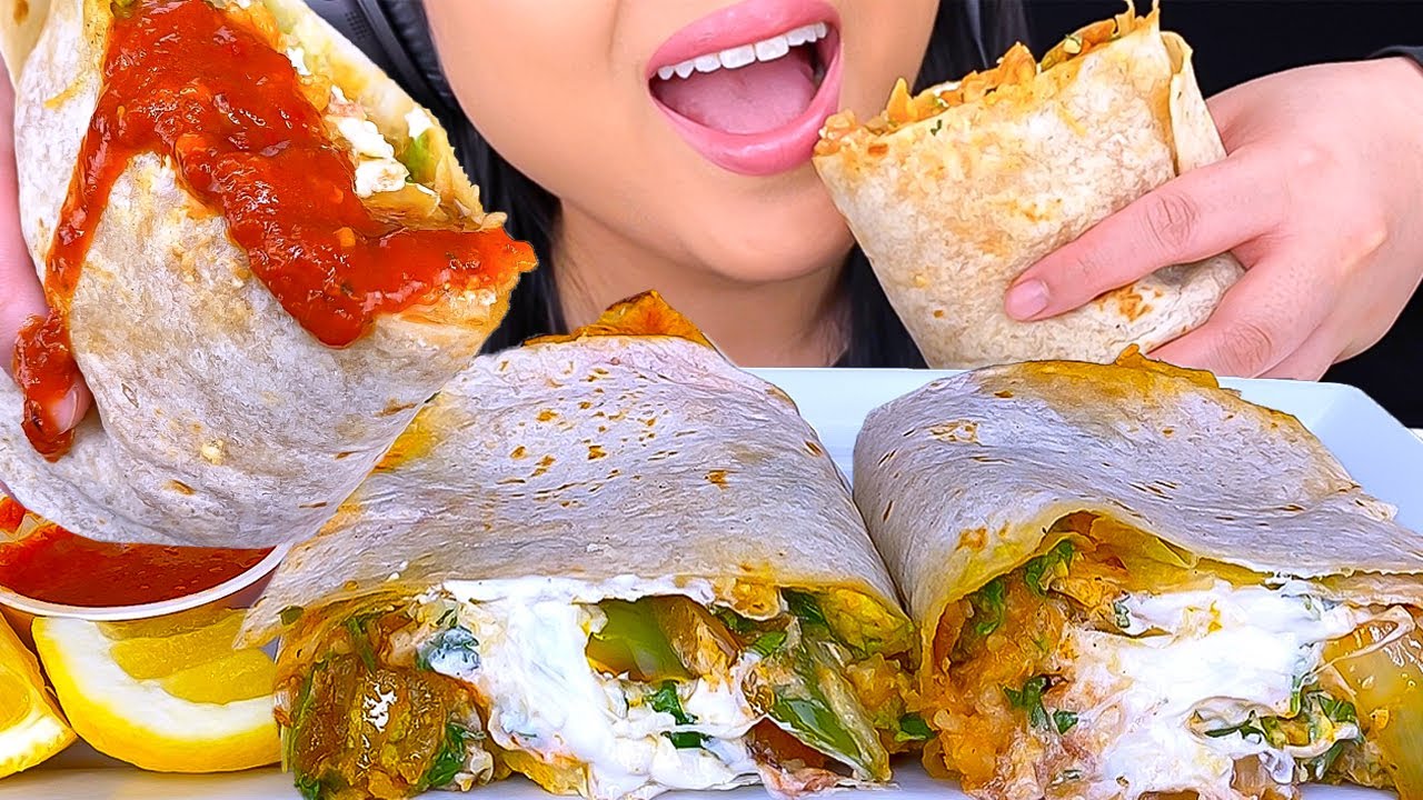 ASMR GIANT BURRITO MESSY FAIL MUKBANG (EATING SOUNDS) ASMR Phan