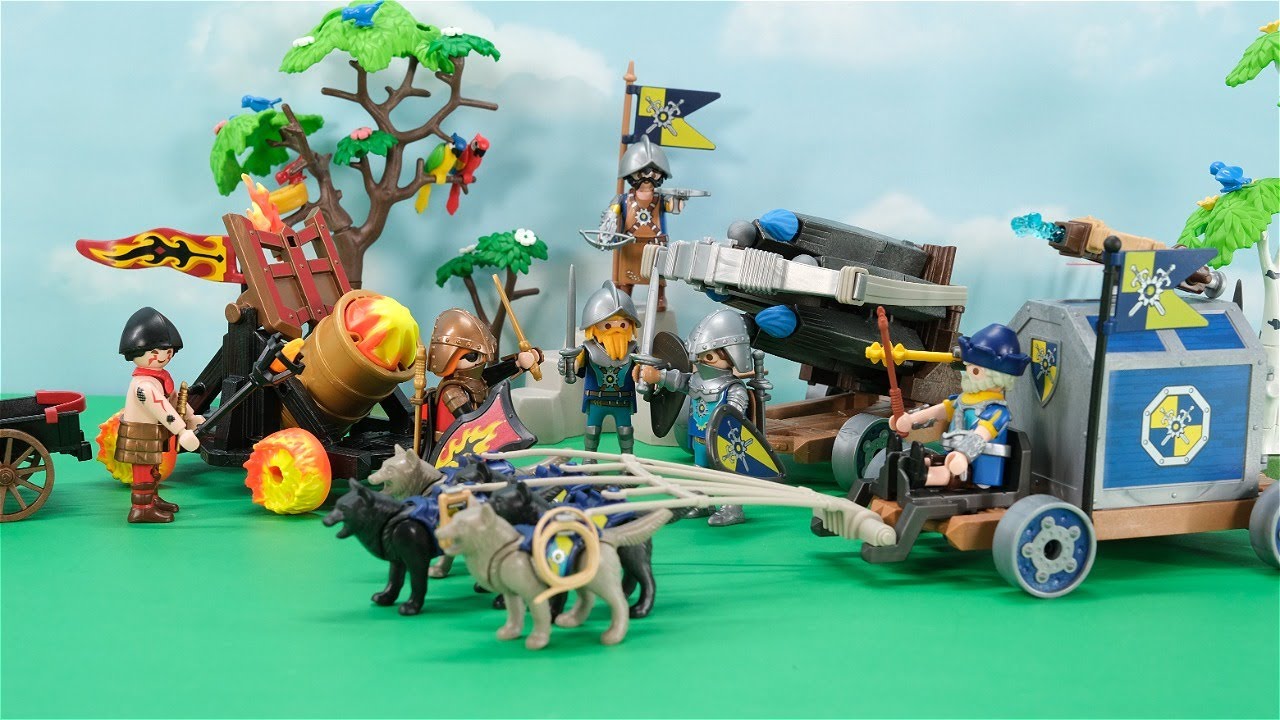 Playmobil Novelmore Figures and Sets, Water Ballista, Wolf Treasure Transport, Raiders Lava Catapult