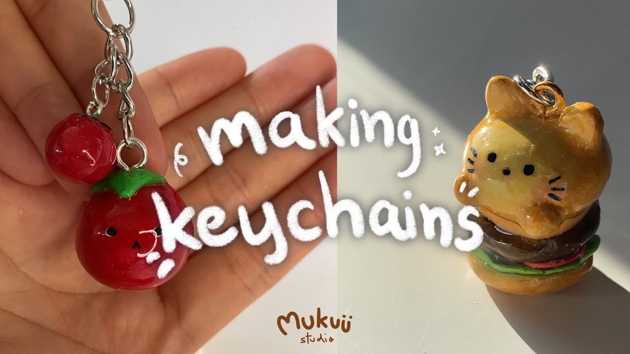 My First Time Making Cute Clay Keychains! 🍡✨ | Air Dry Clay