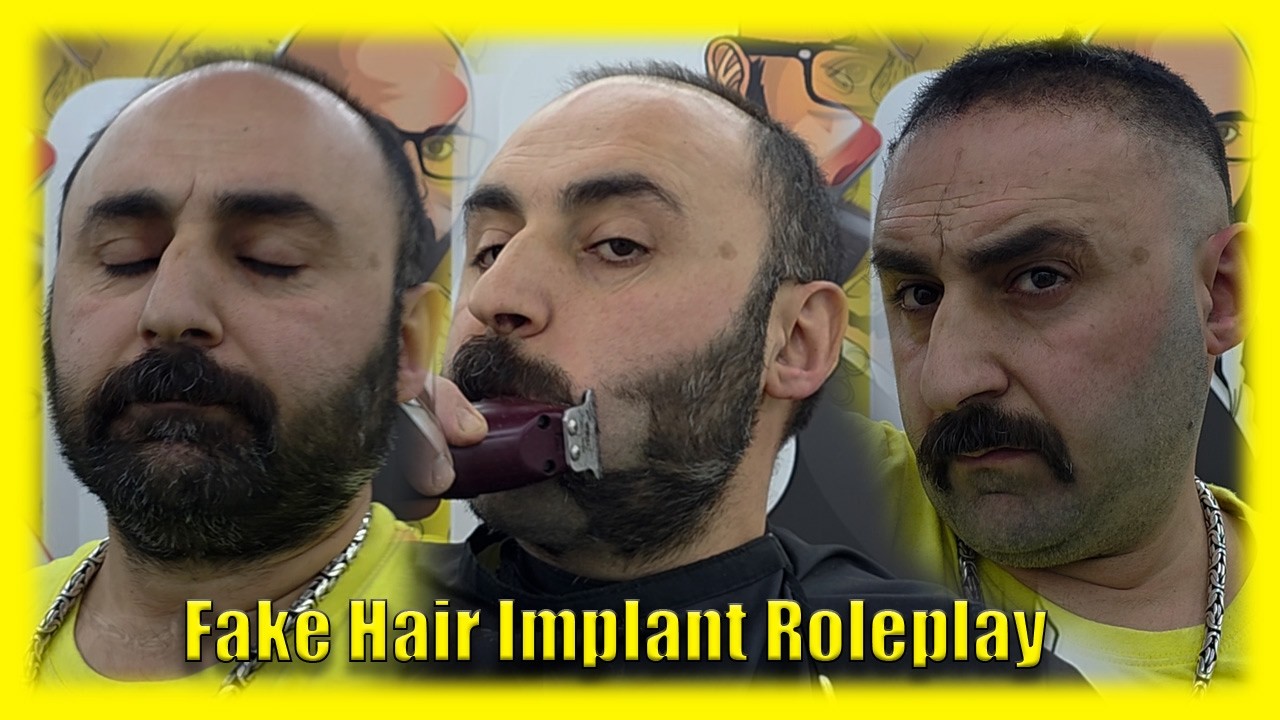 Ultimate Hair & Beard Transformation ASMR | Fake Hair Implant Roleplay