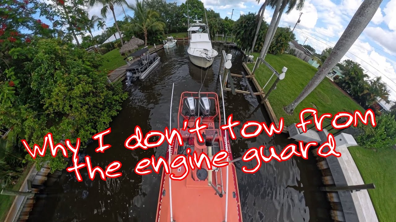 Showing why I don't tow from the back of the boat! 1 scenario it works the other doesn't!