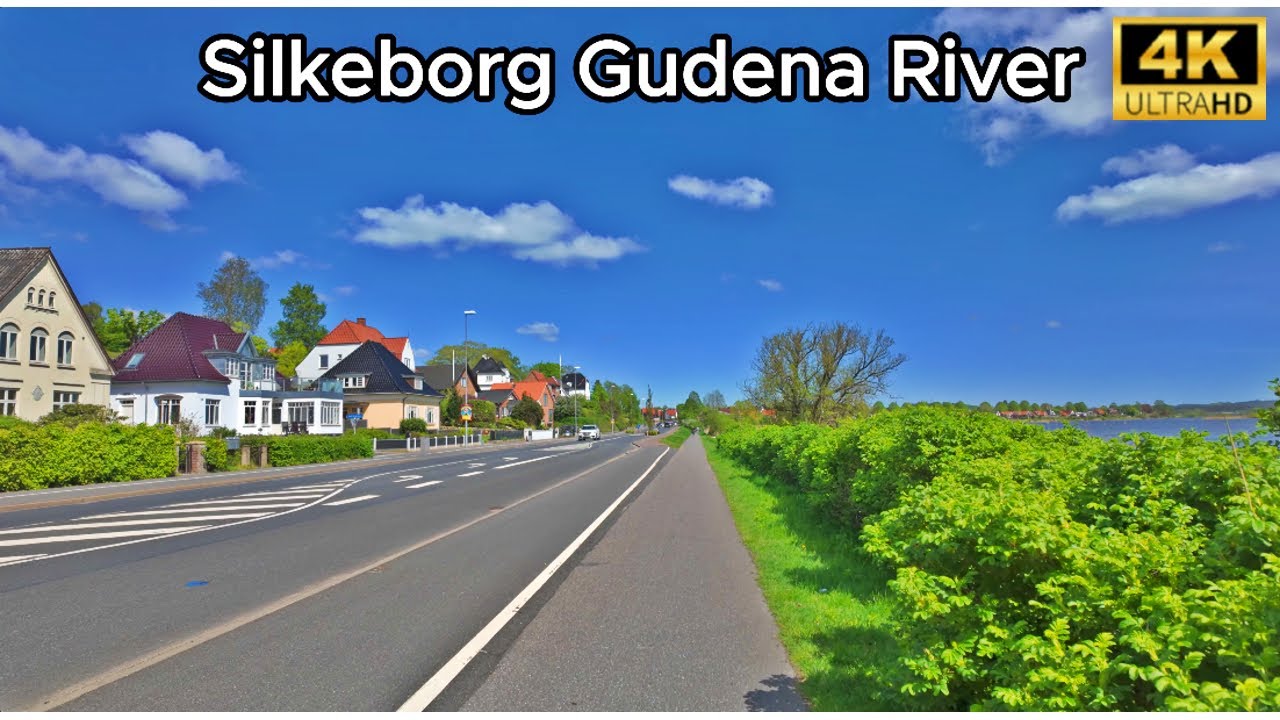 [4K] Denmark Silkeborg Gudena River Relaxing Walk - Beautiful Scenery and Swans