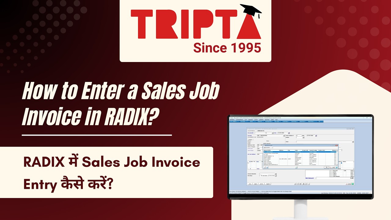 How to Create Sales Job Invoice in Radix Accounting Software | Full Tutorial