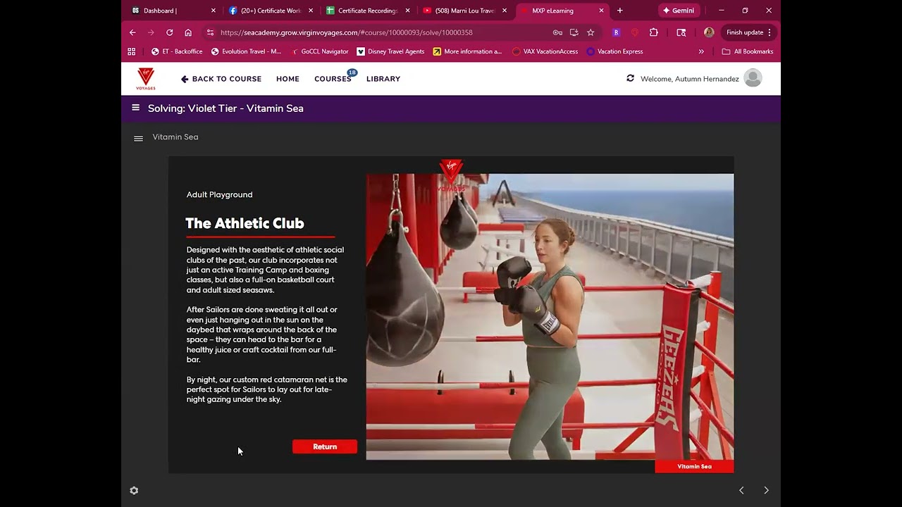 Virgin Voyages Part 2 Violet tier Cert Workshop Vit Sea Caribbean Events & Gigs Jan 2026