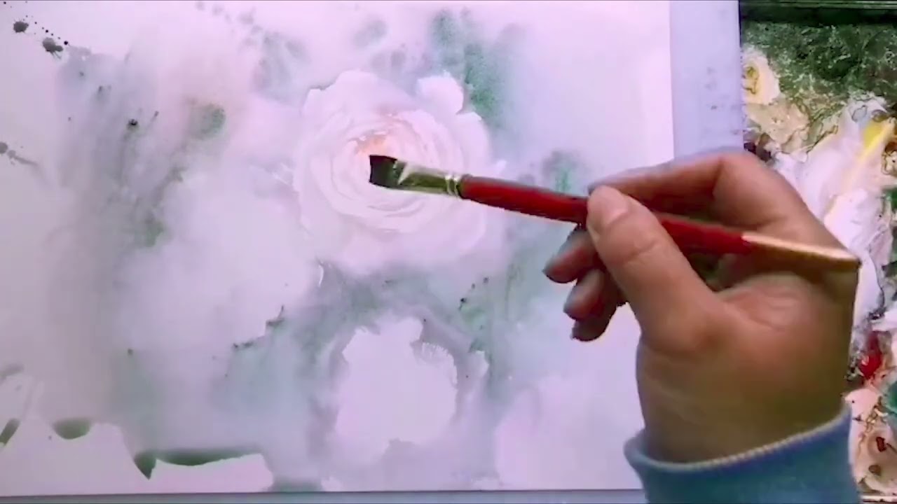 Watercolor Flowers | How to Use the Inclined Peak Brush for Elegant Framing