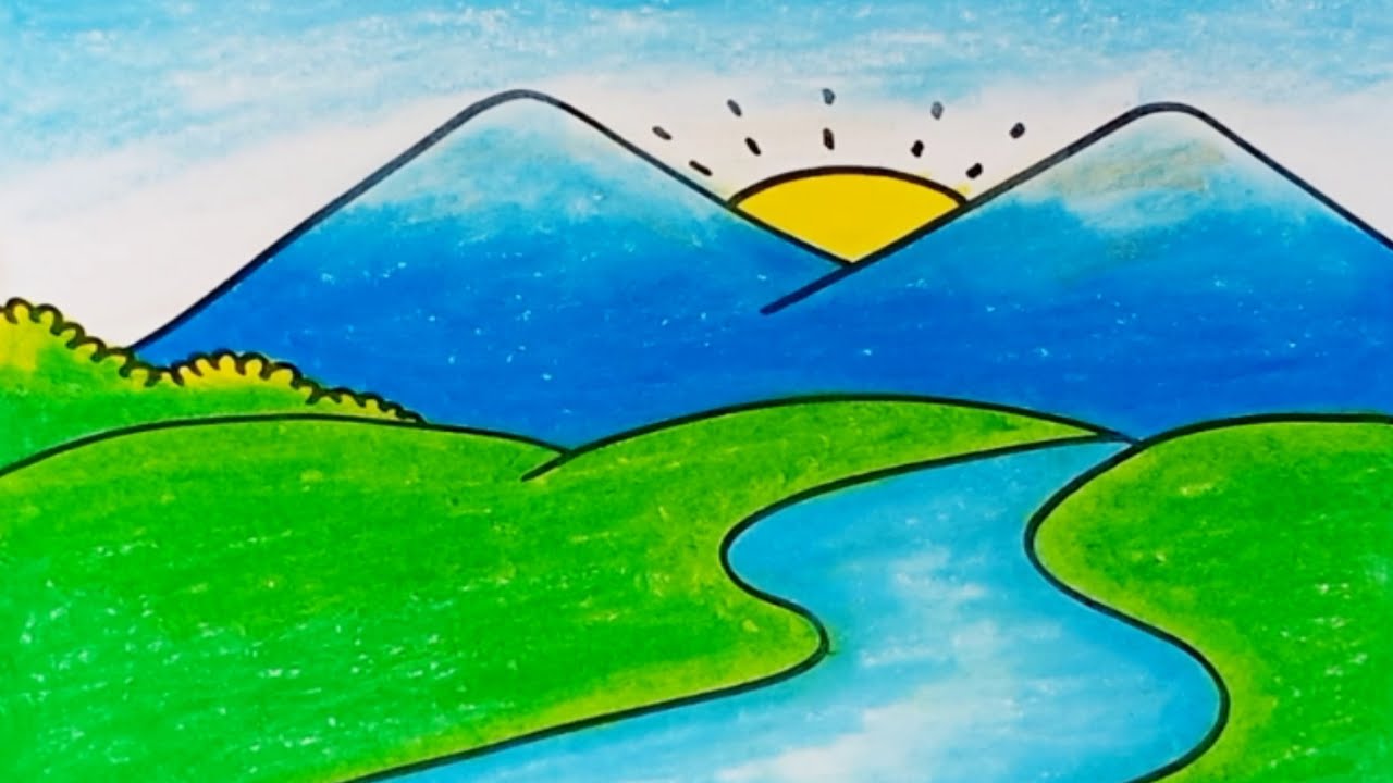 How to Draw Scenery Very Easy for Beginners |Drawing Scenery Step by Step