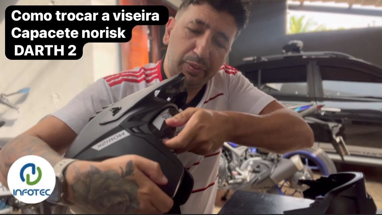 Como trocar a viseira do capacete darth 2 norisk #norisk #capacete