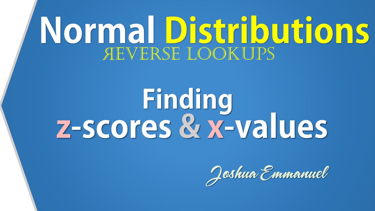 Normal Distribution:  Finding z and x -Inverse Lookup