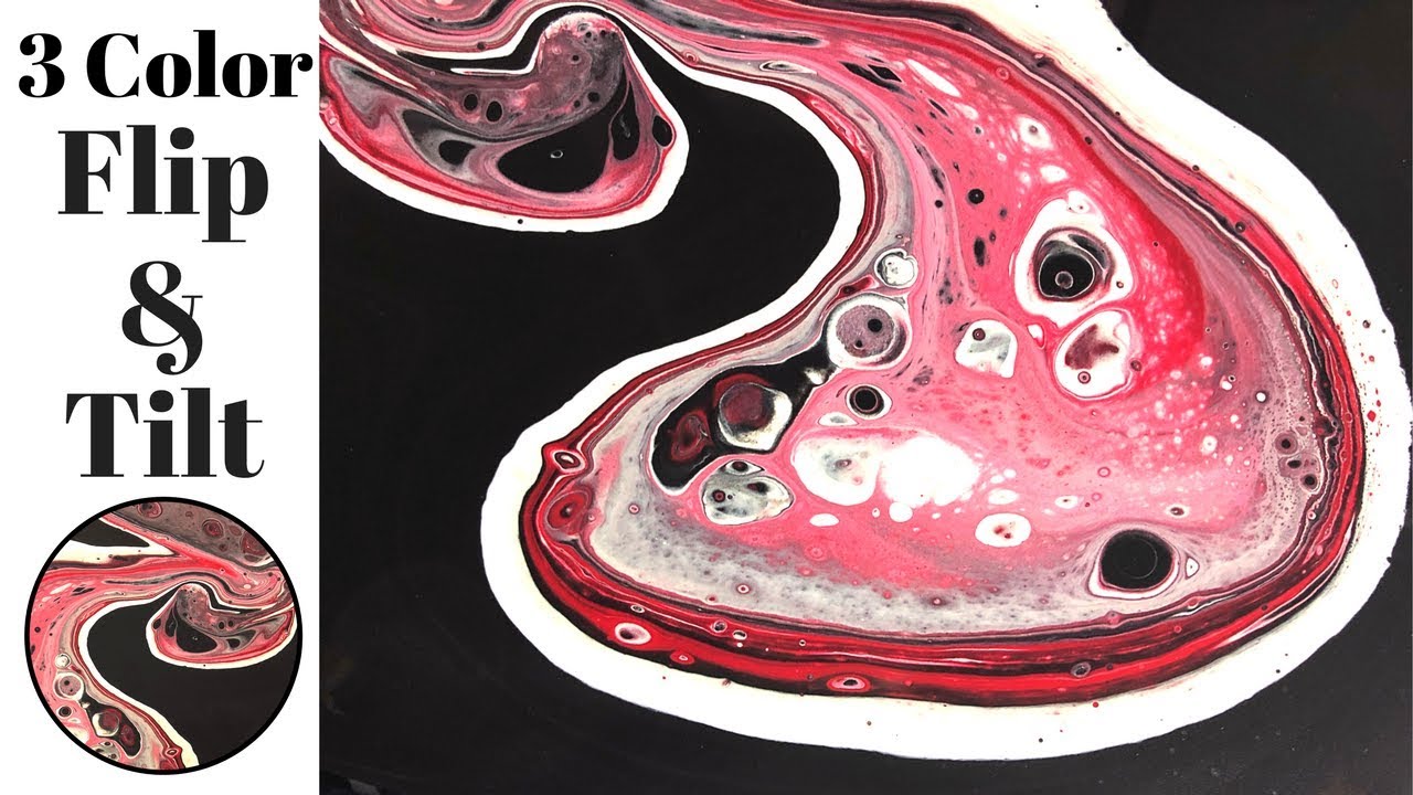 Make Fluid ART 3 Color FLIP and TILT Acrylic Pouring Technique