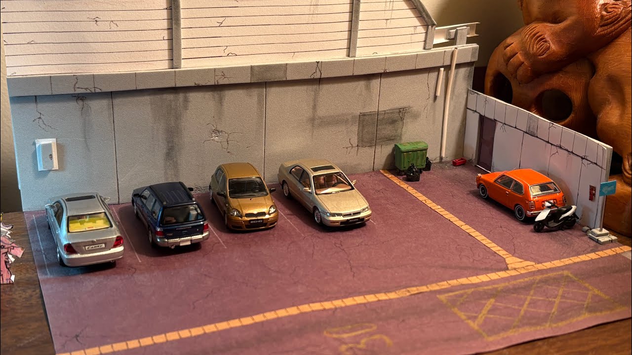 Mini parking lot Diorama 1/64