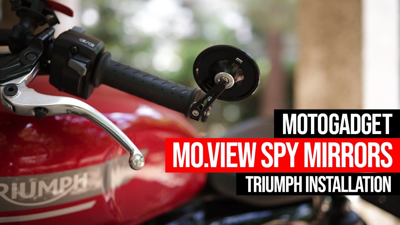 Motogadget spy bar end mirror. Triumph bonneville Installation