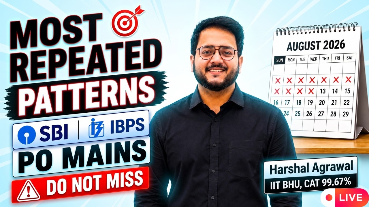 🔵 IBPS & SBI PO Mains Quant MOST REPEATED PATTERNS 🔴 Data Interpretation & Data Analysis || Harshal