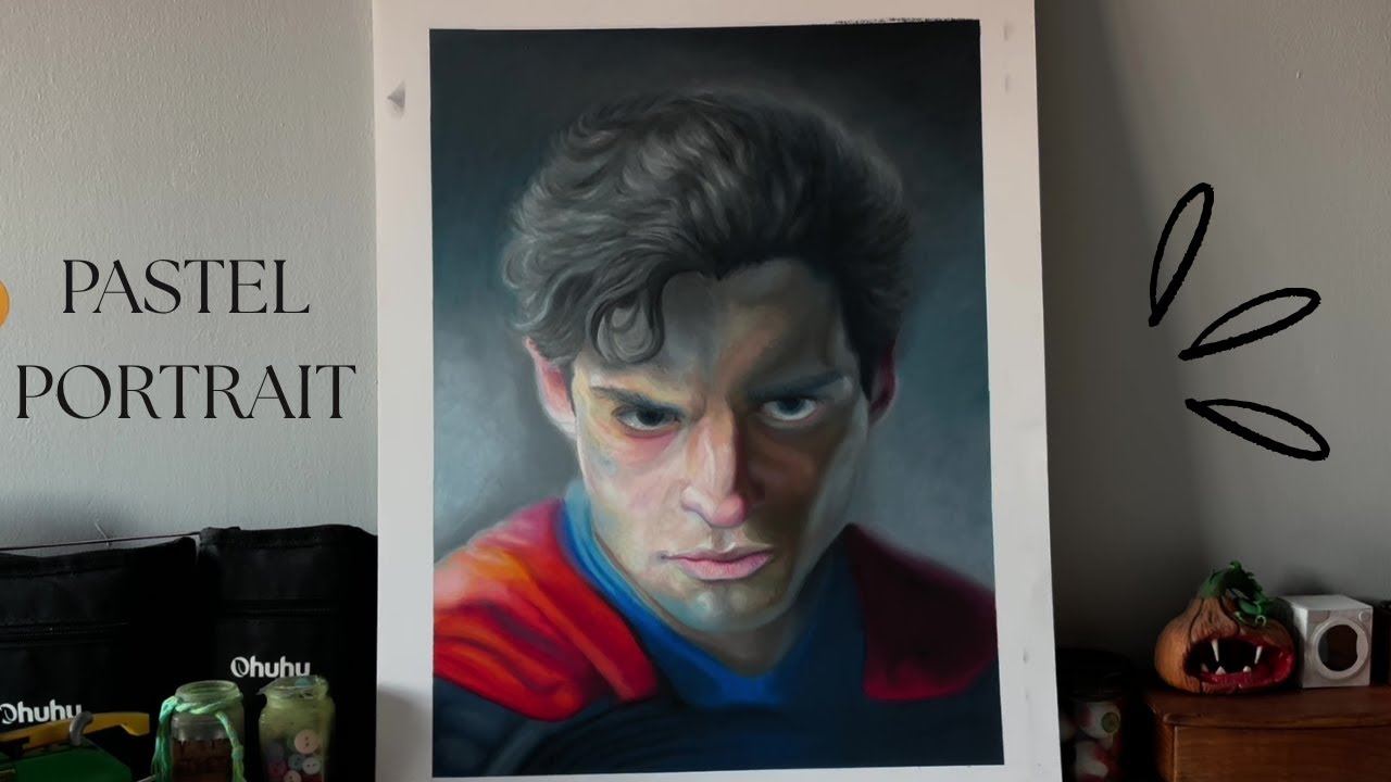 How I draw SUPERMAN with oil pastels!