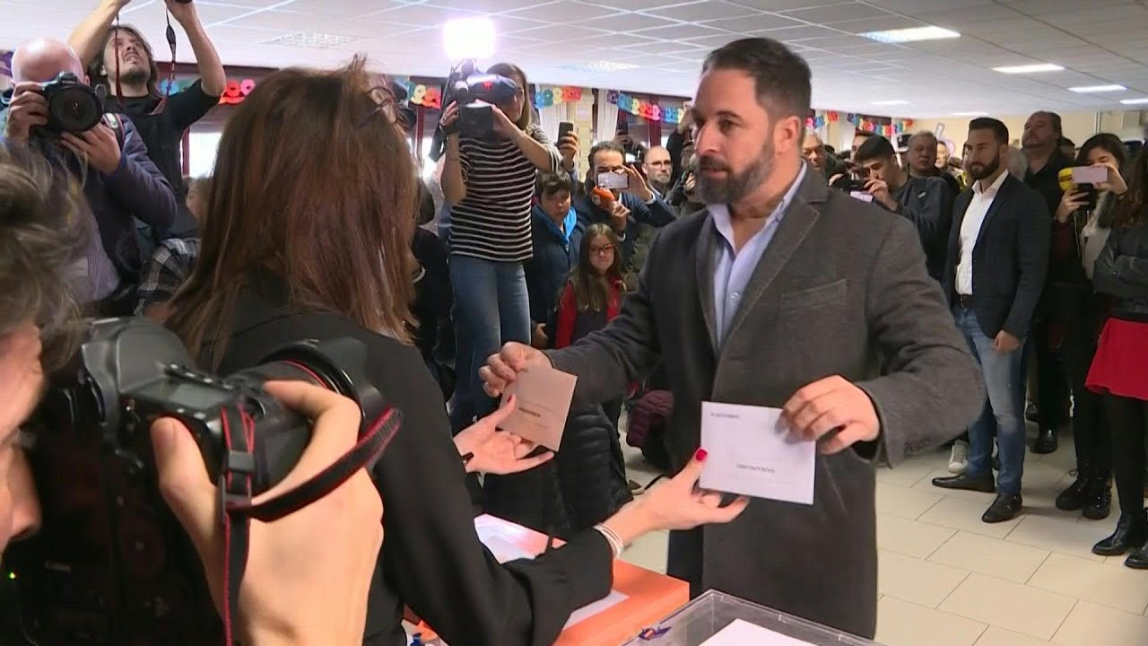 Spain's Vox party leader Santiago Abascal votes | AFP