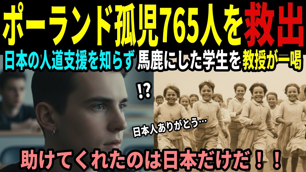 【海外の反応】「助けてくれたのは日本だけだ」ポーランド孤児765人を救出した日本の奇跡！教授の激怒に学生たちが絶句した歴史の真実