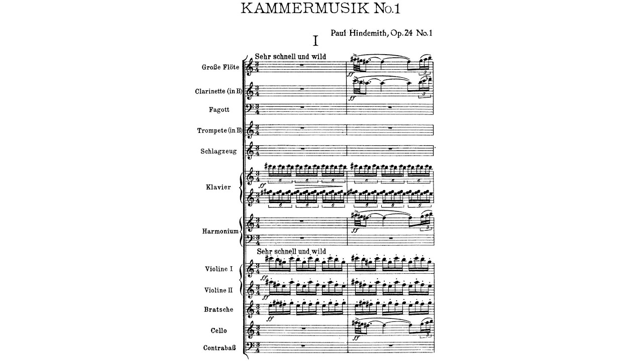 Paul Hindemith - Kammermusik No. 1, Op. 24 No. 1