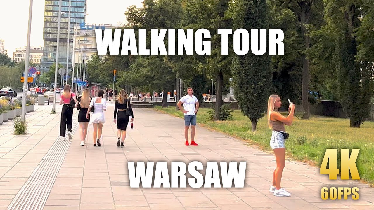 Warsaw 🇵🇱 Poland Summer Walking Tour (Ultra HD 4K 60FPS HDR) Virtual Tour Ambiance Video