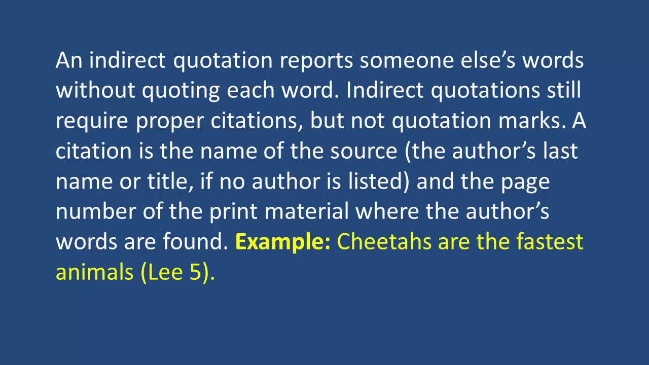 Indirect Quotations: Mechanics Lesson 33