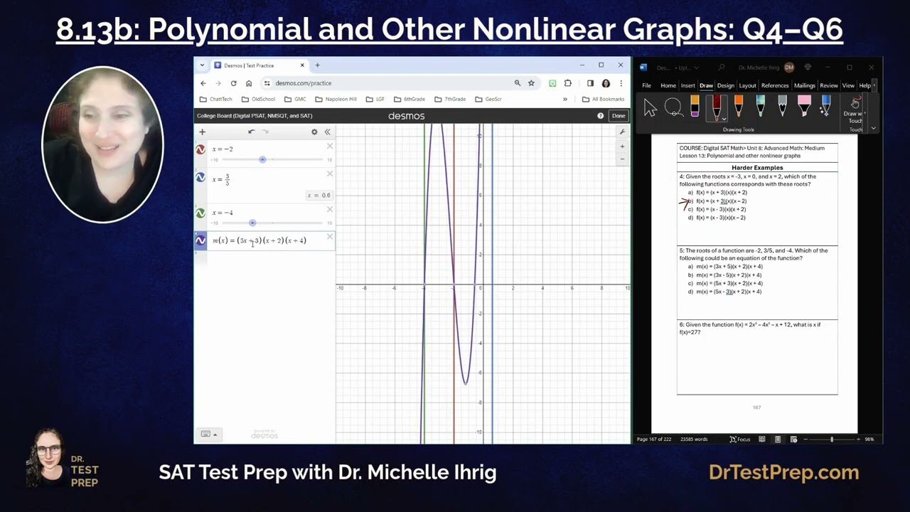 SAT Math 8.13: Polynomial and Other Nonlinear Graphs- HeyDrTestPrep.com